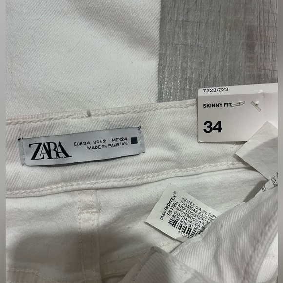 ZARA white high rise skinny jeans - Picture 2 of 6